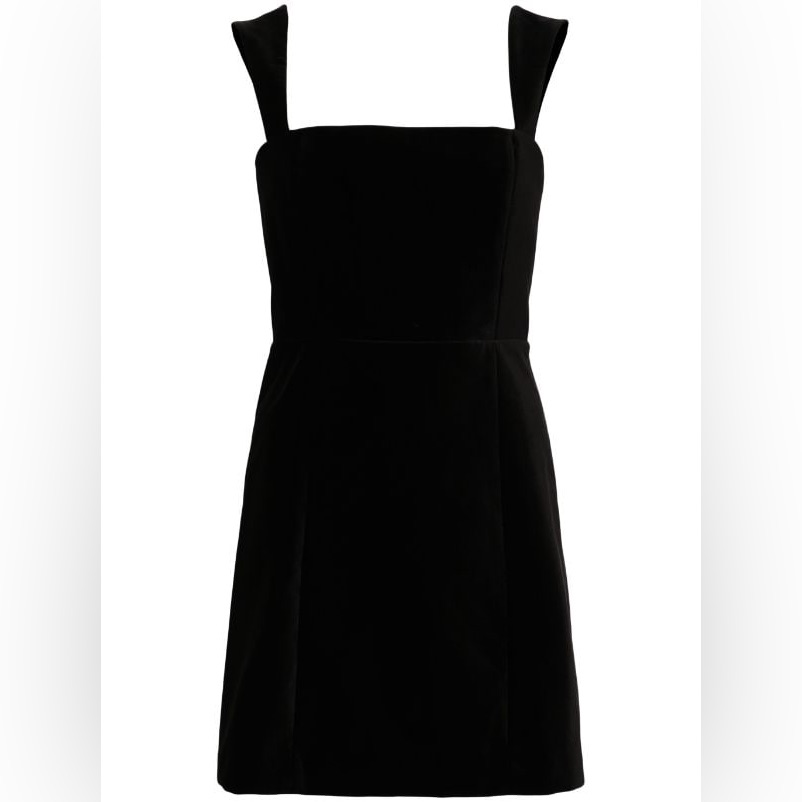 Alice + Olivia Taylum Velvet Mini Dress Black